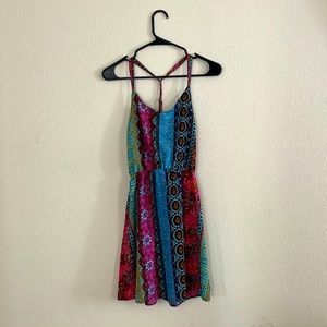 EARTHBOUND Short Multicolored Silky Dress